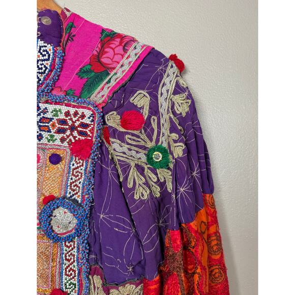 Vintage Handmade Beaded Embroidered Afghan Tribal Kuchi Dress - Picture 6 of 12
